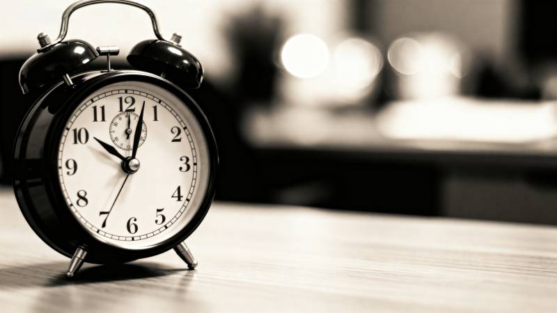 复古闹钟静置桌面图片