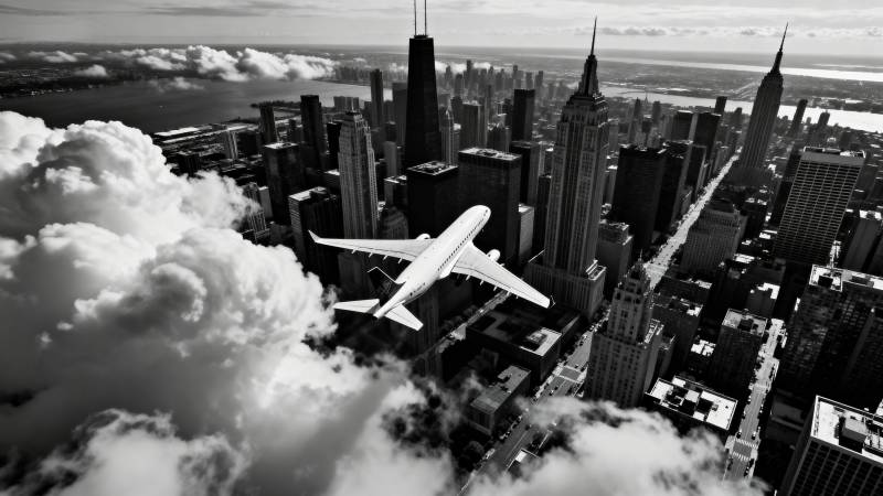 云上飞越都市图片