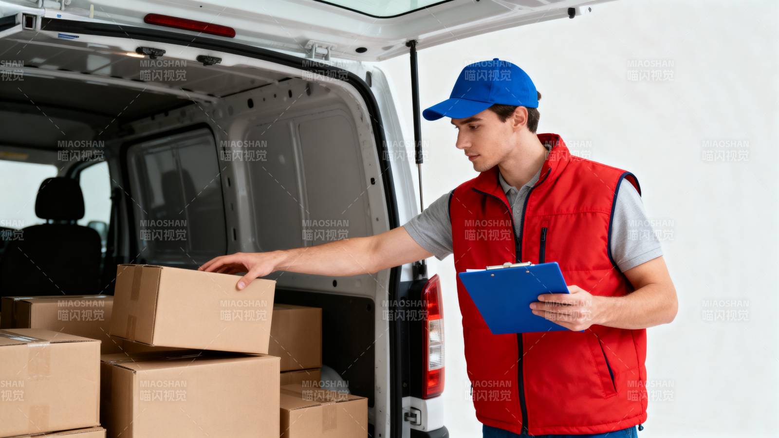 快递员装货检查图片