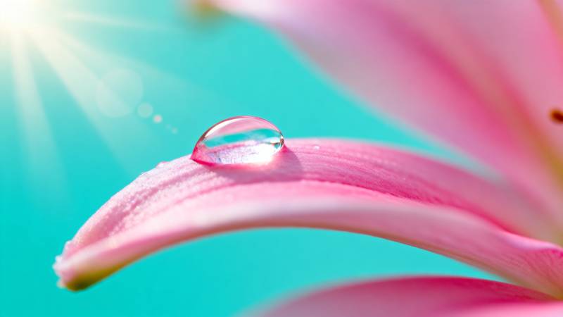 露珠映花影图片