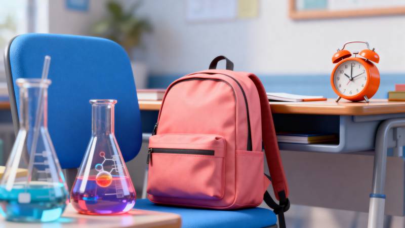 书包与实验瓶图片