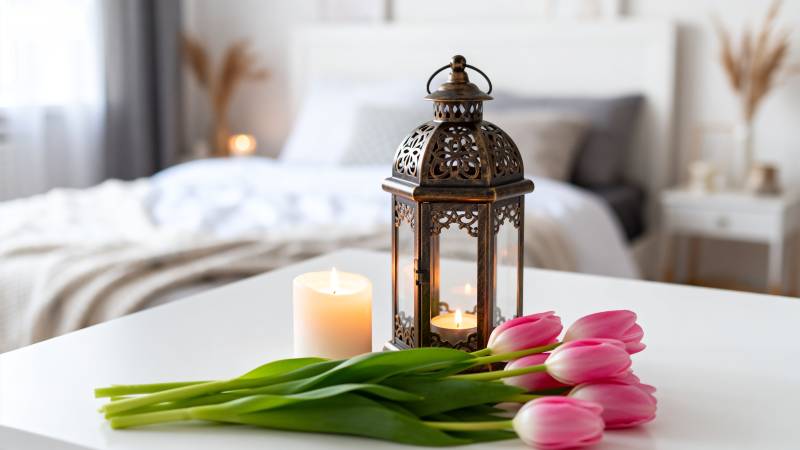 温馨卧室花烛景图片