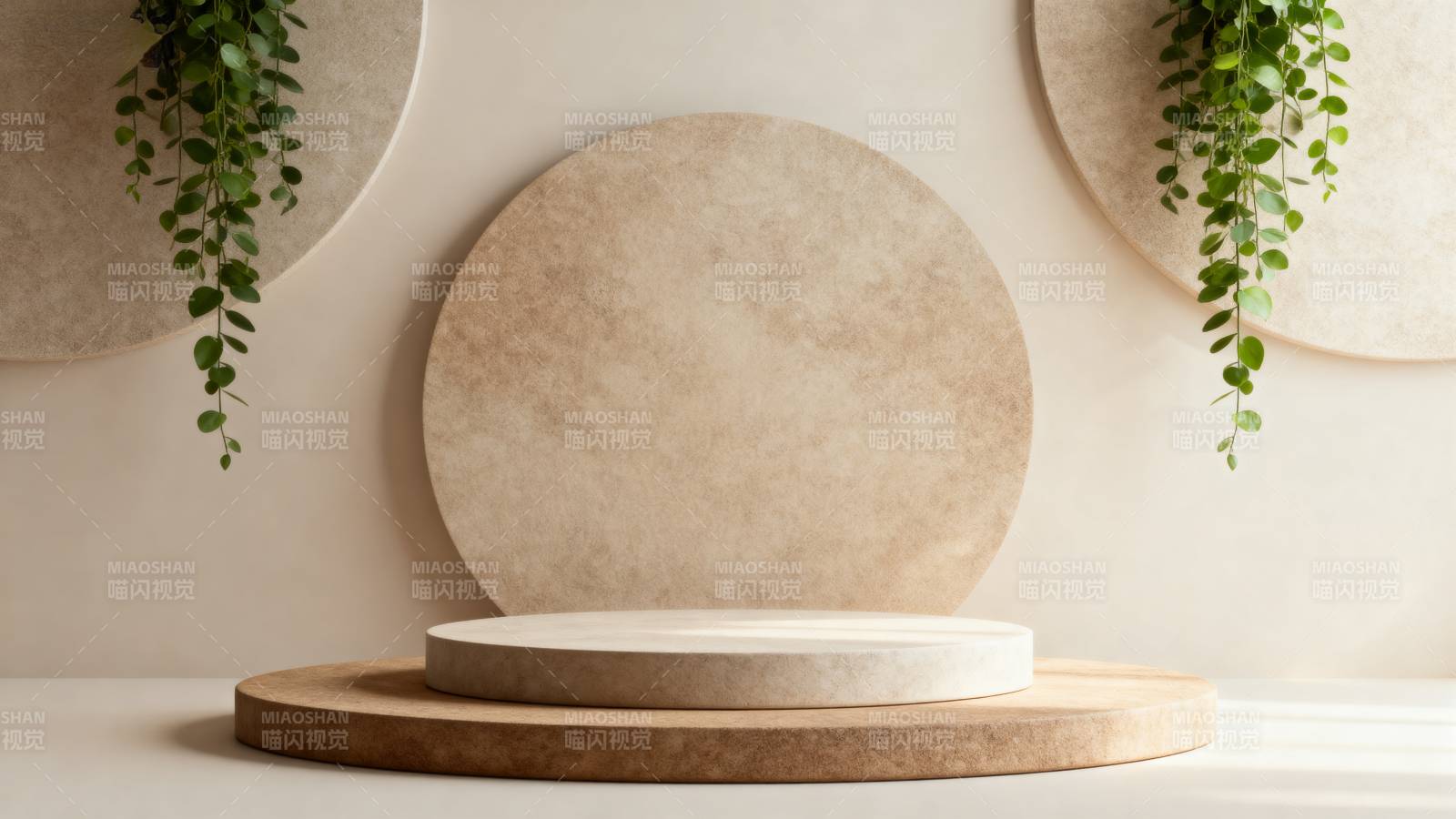 简约绿植装饰台图片