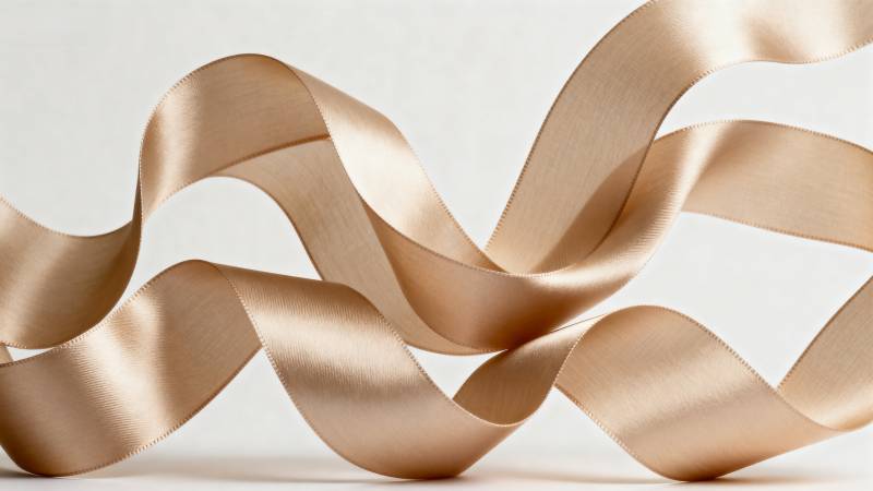 金色丝带优雅飘动图片