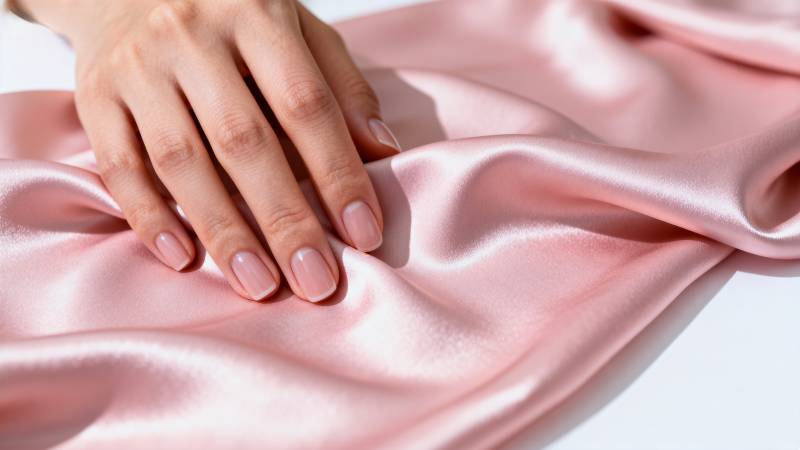 柔美粉缎手抚触图片