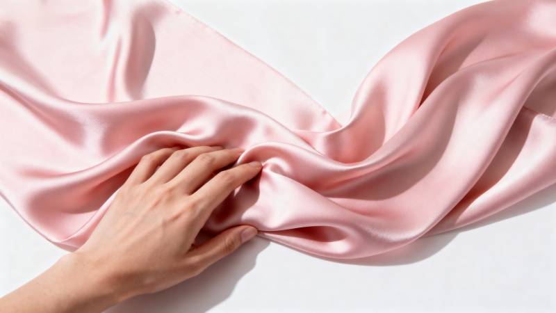 柔滑粉缎轻抚图片