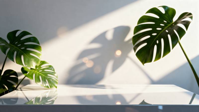 绿叶光影静谧美图片