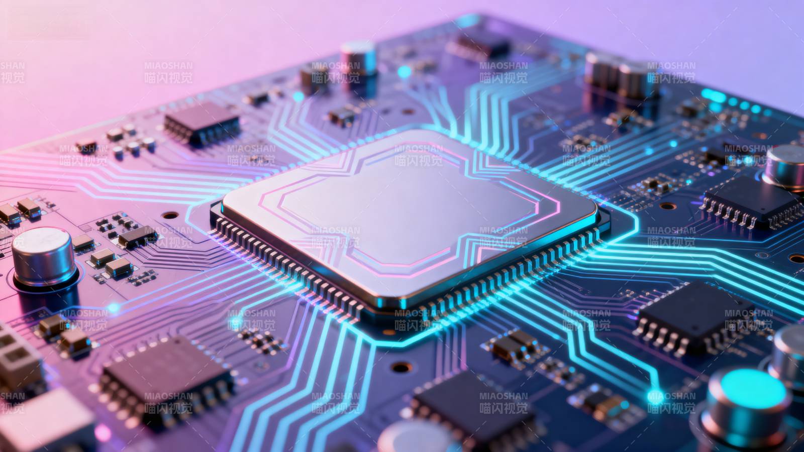 芯片电路板特写图片