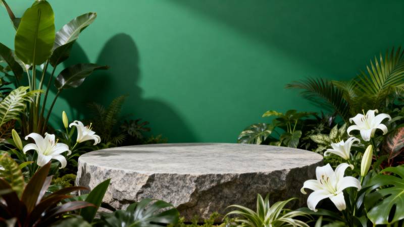 绿意盎然的花石台图片