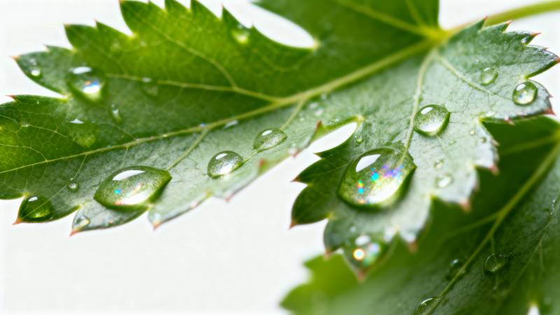 露珠叶上晶莹闪烁图片