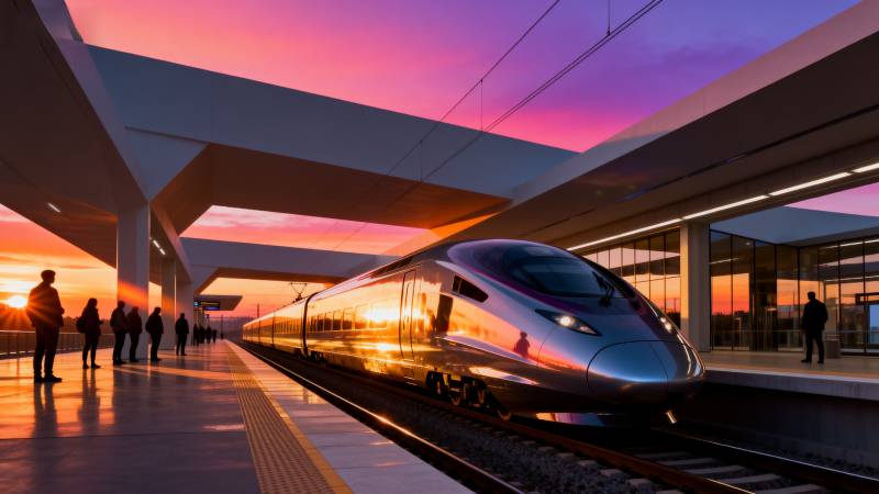 高铁驶入站台图片