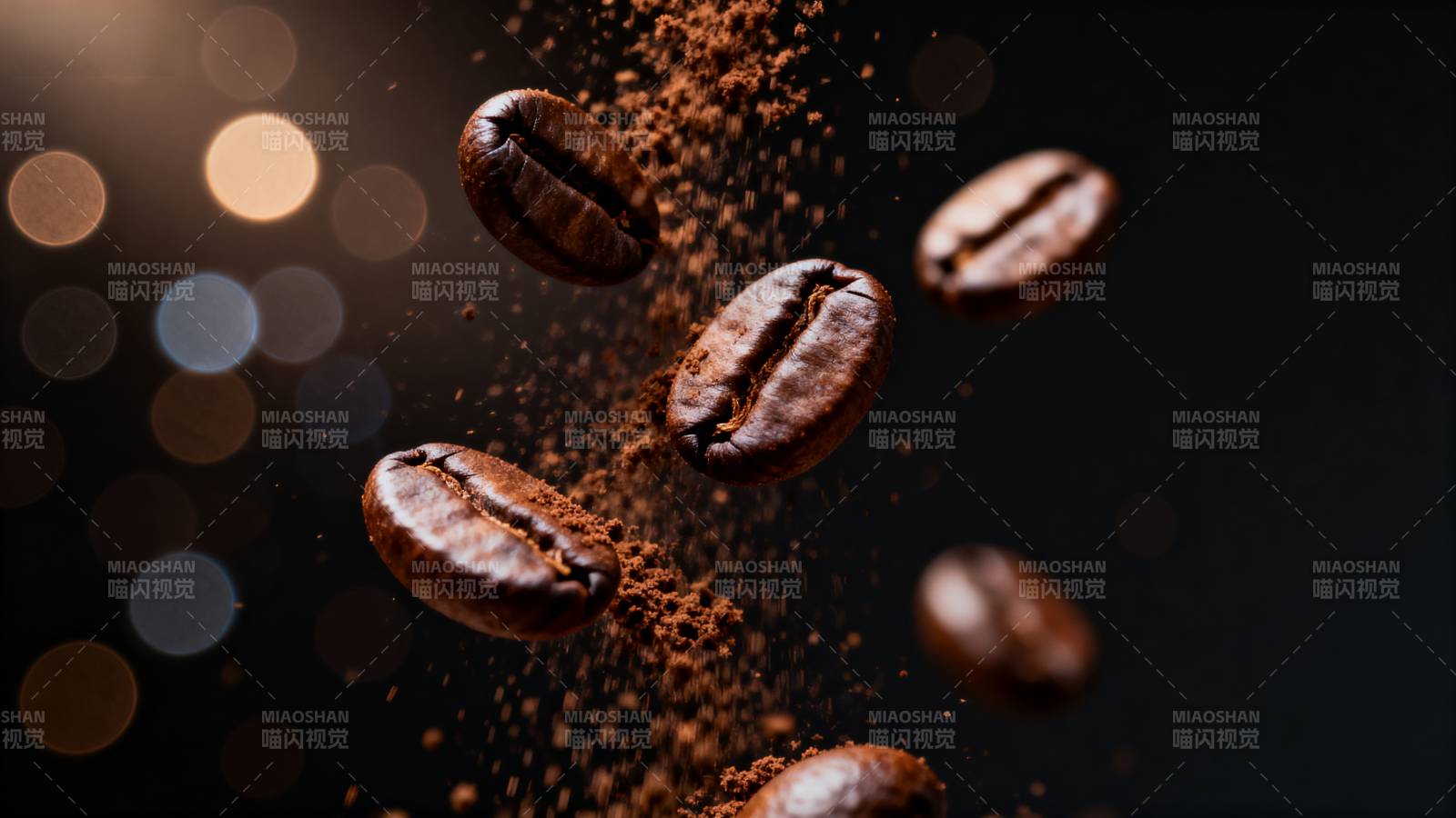 咖啡豆飞舞图片