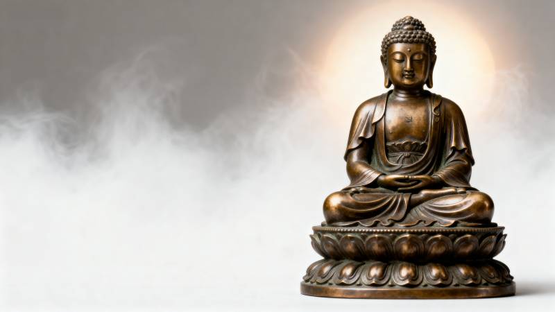 佛像静坐 祥云环绕图片