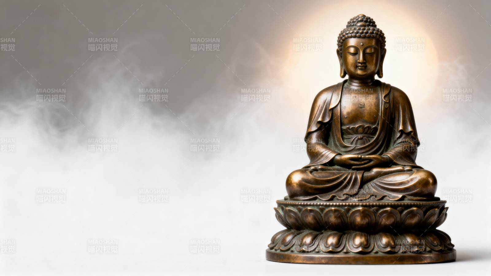 佛像静坐 祥云环绕图片