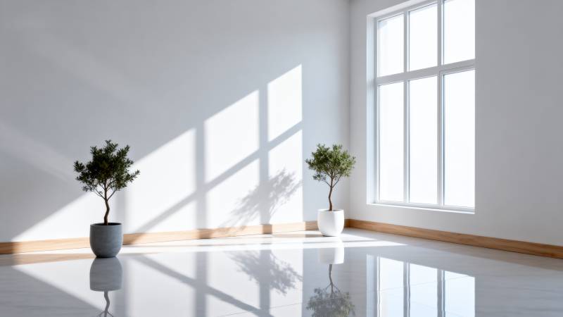 光影中的绿植静谧图片