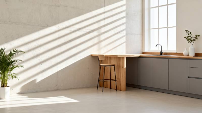 现代简约厨房一角图片