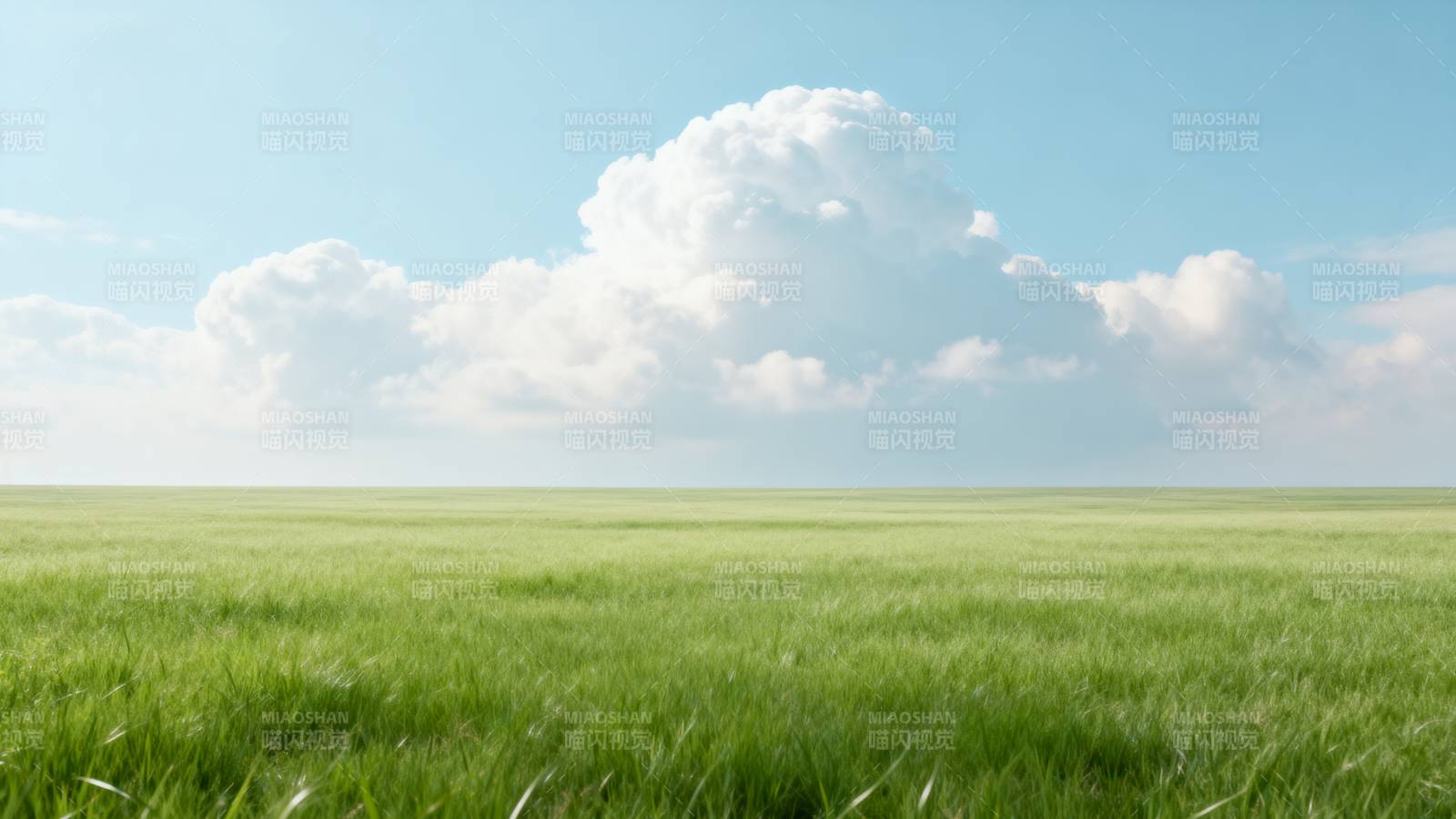 绿野蓝天白云图片