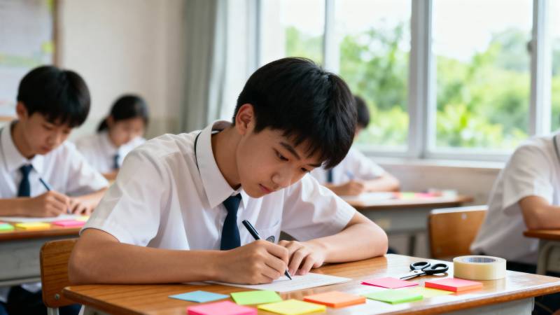 学生专注写作业图片