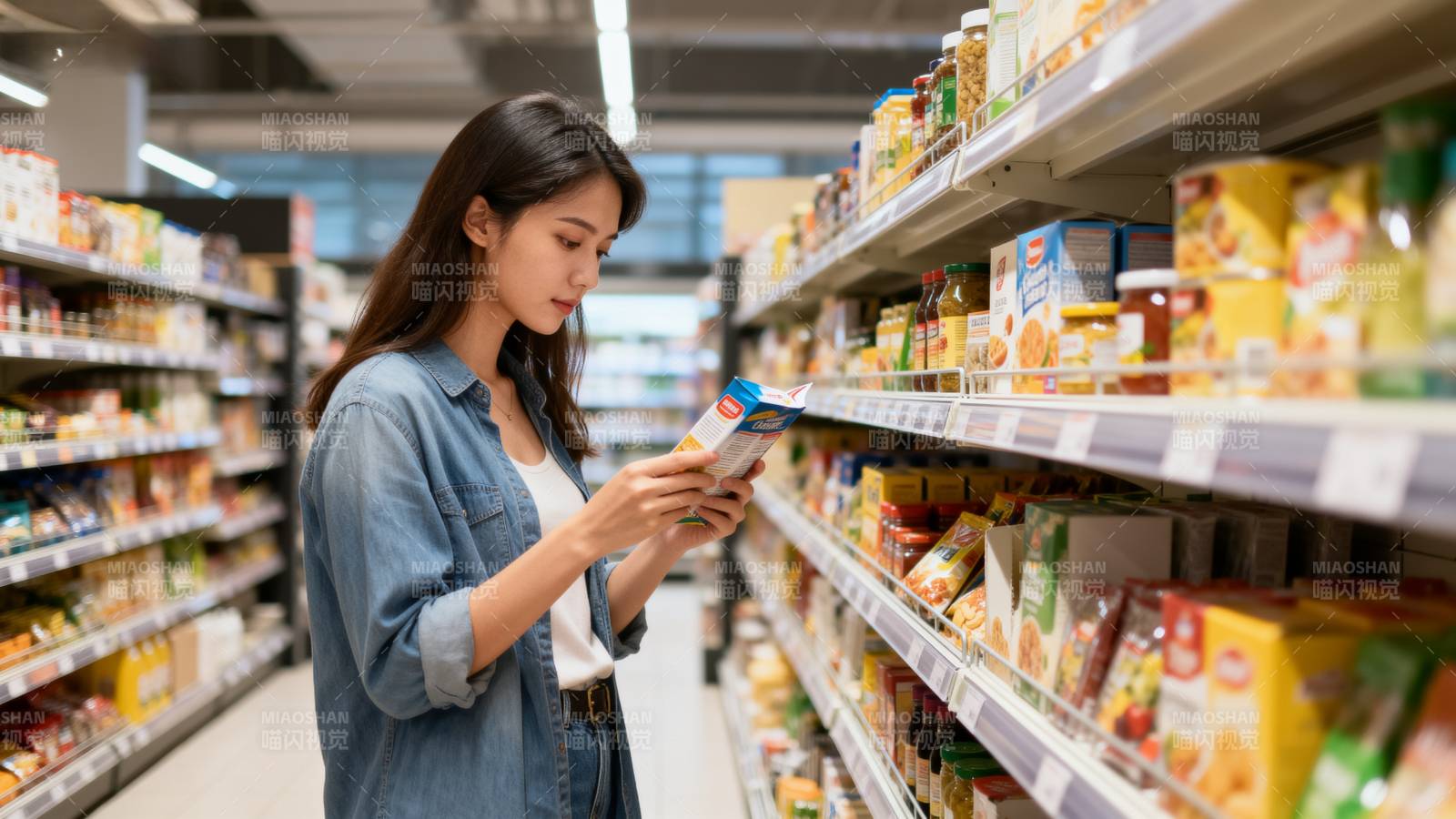 超市购物选商品图片