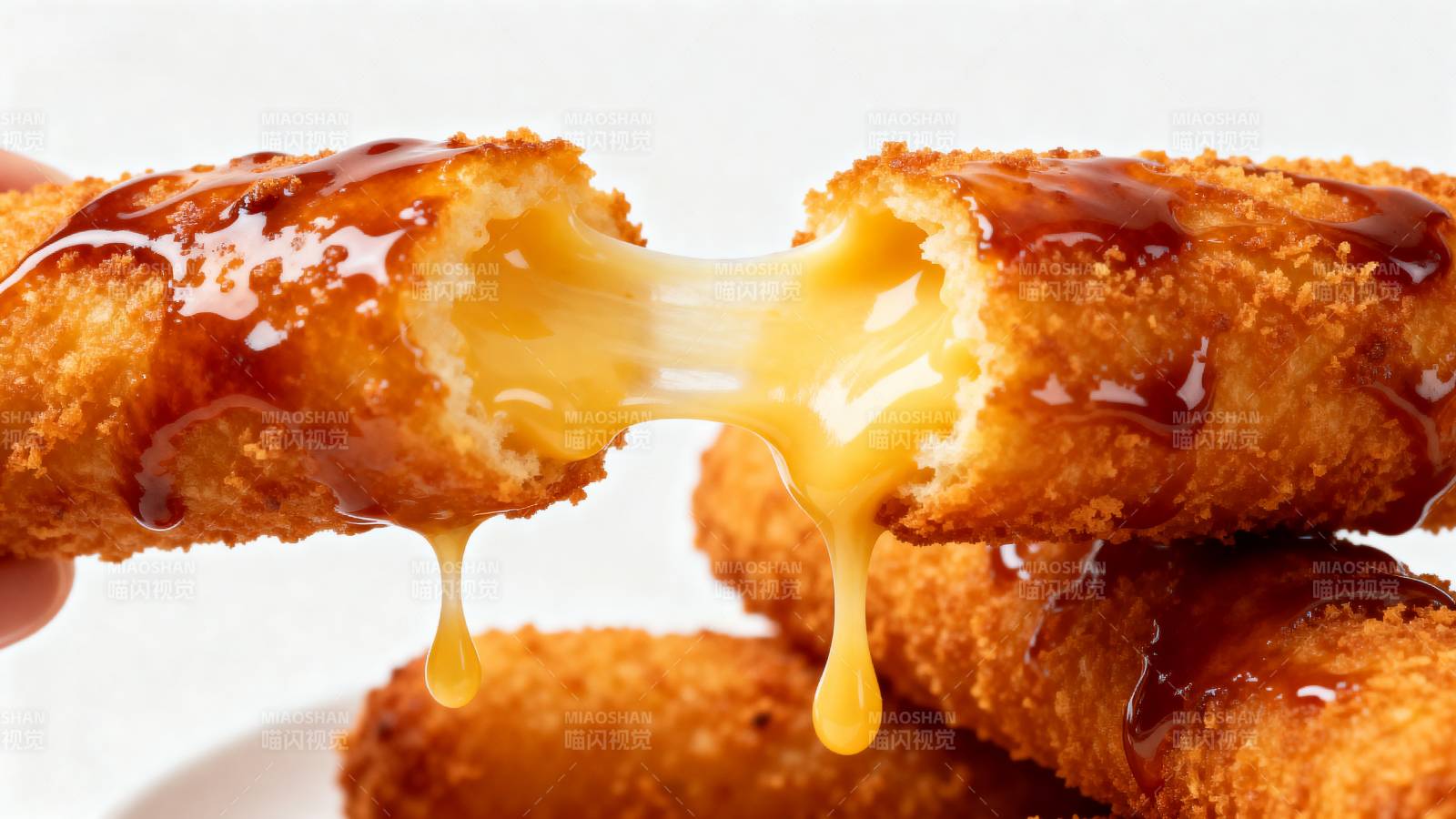 拉丝芝士炸物图片