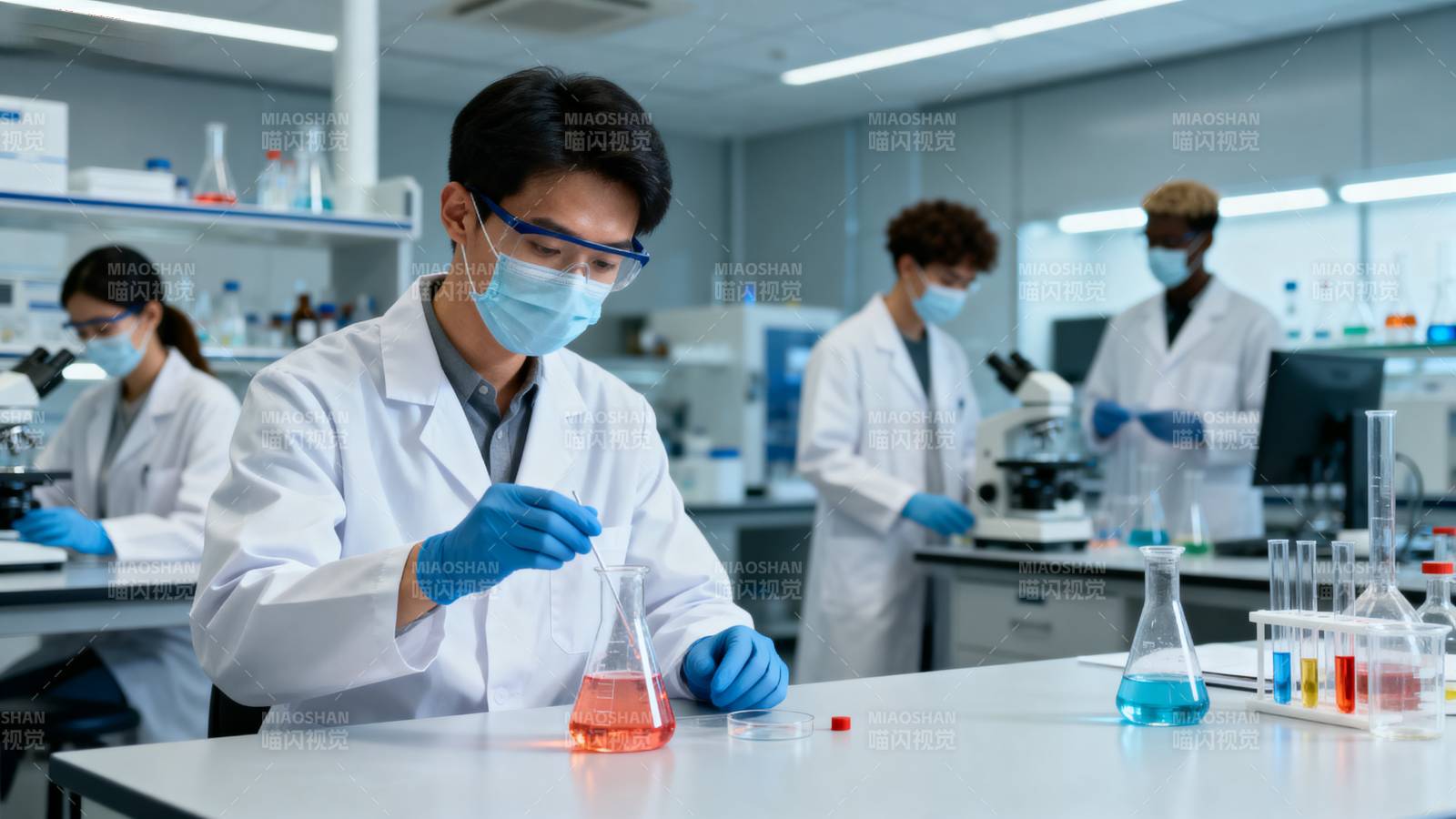 实验室科研人员工作图片