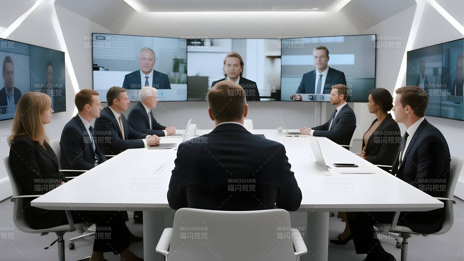 视频会议进行中图片