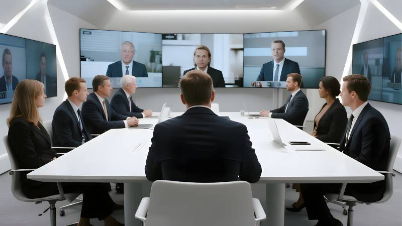 视频会议进行中图片