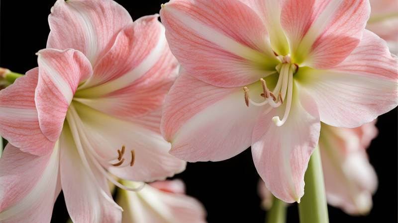 粉白相间的朱顶红图片