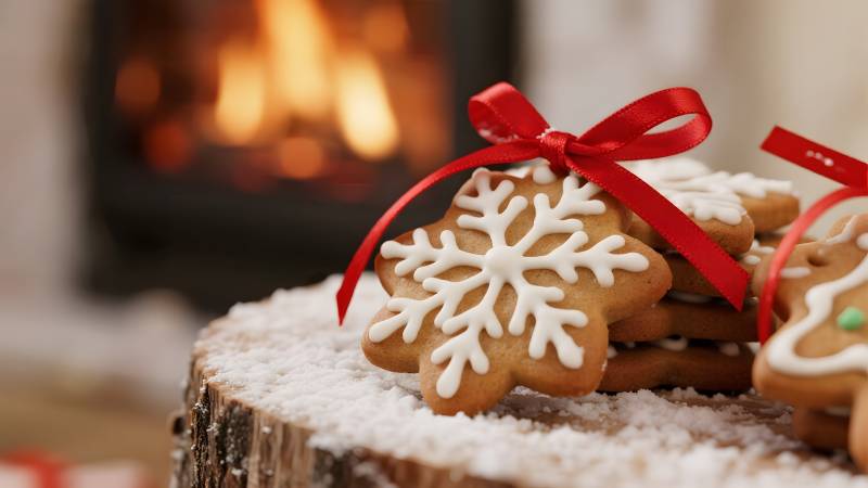 圣诞姜饼雪景图片