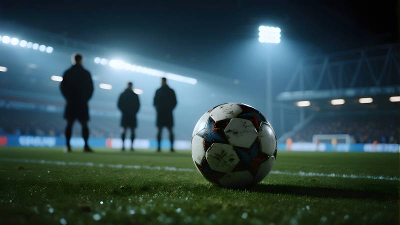夜场足球静待开赛图片