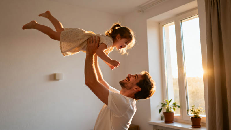 父女欢乐时光图片