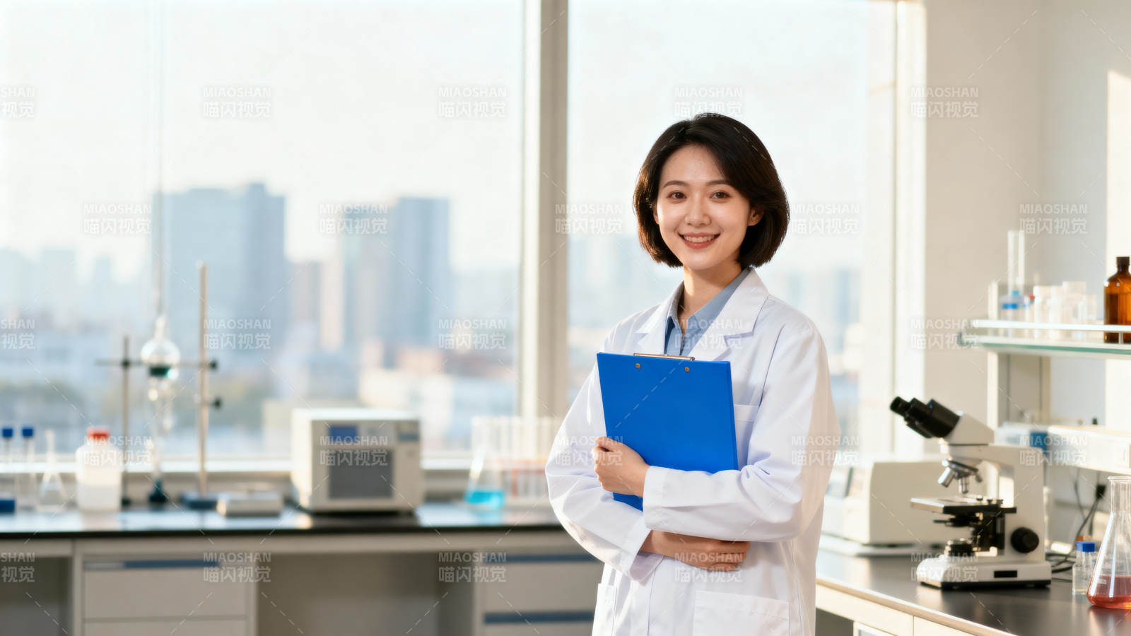 实验室里的女科学家图片