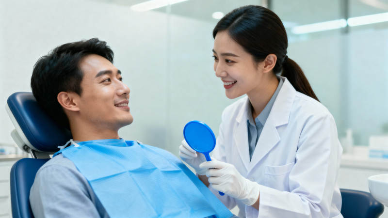 牙医微笑看患者图片