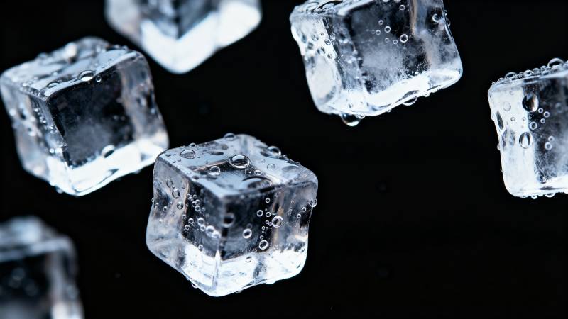 冰块悬浮于黑暗中图片