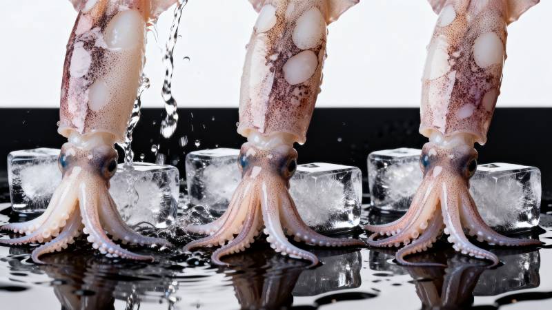 冰上章鱼 水滴垂落图片