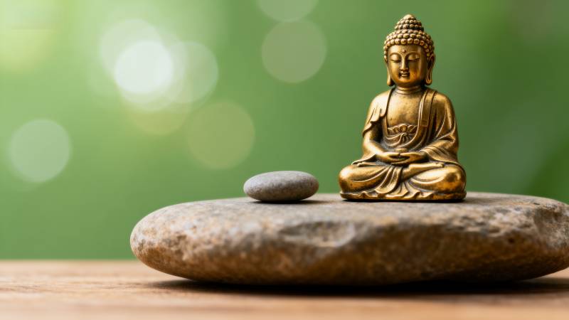 禅意静坐佛像图片