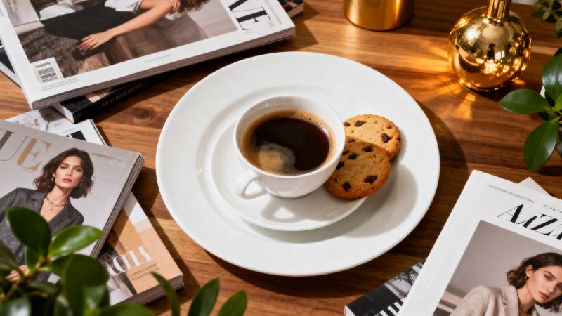 咖啡与杂志时光图片