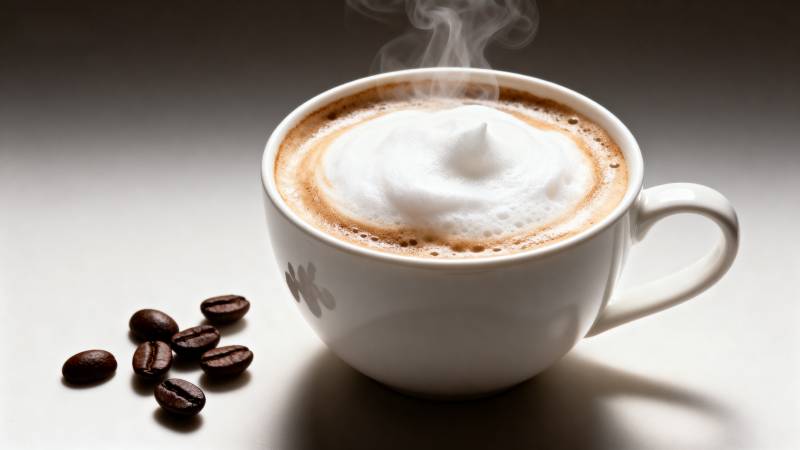 热咖啡与咖啡豆图片