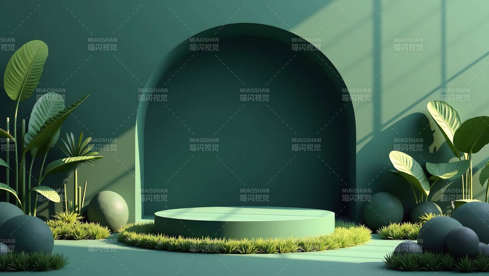 绿意盎然的舞台图片