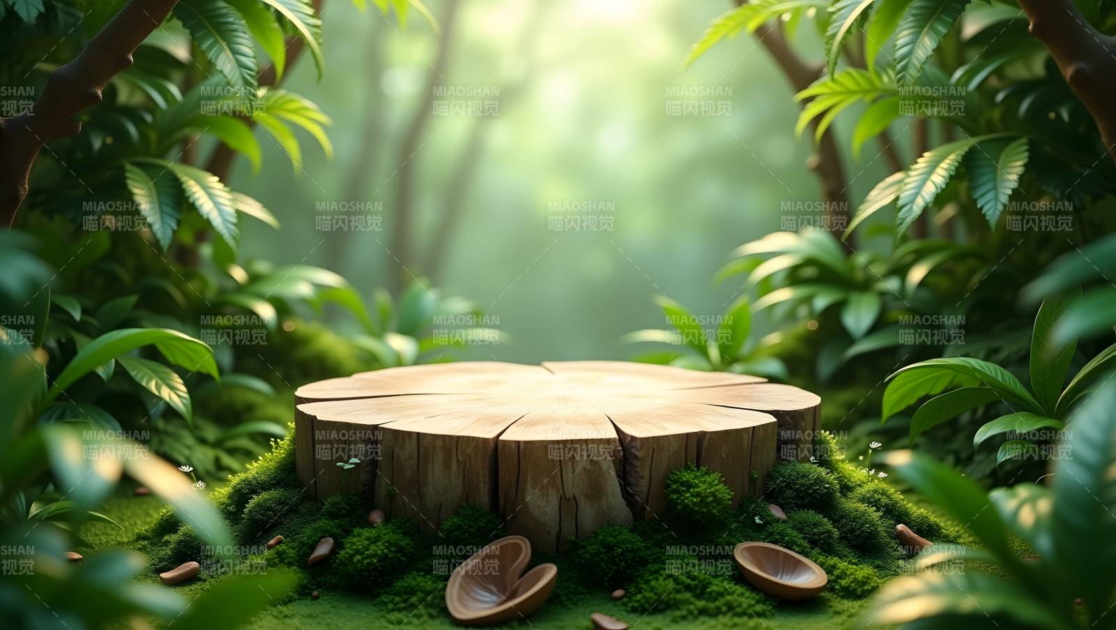 森林中的树桩图片