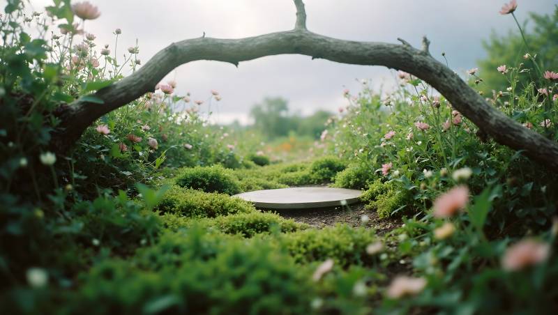 花园小径静谧景图片