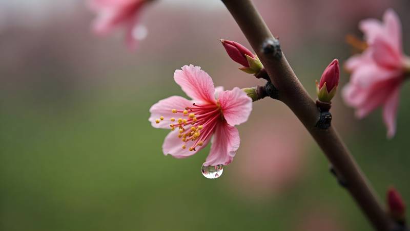 樱花含露 春意盎然图片