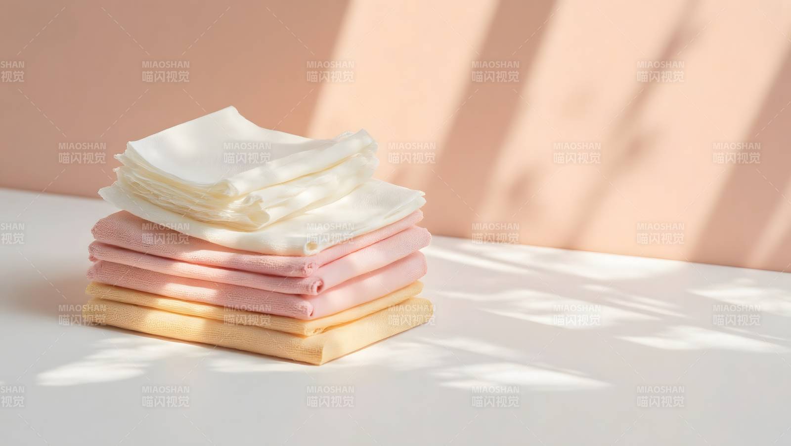 柔色布叠 光影静美图片