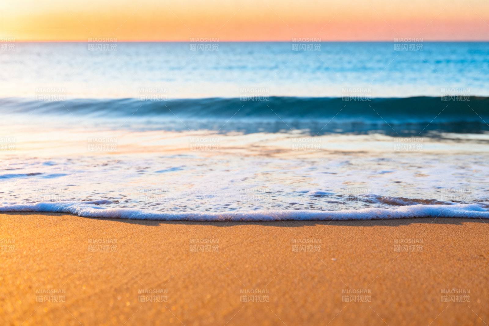 夕阳海滩美景图片