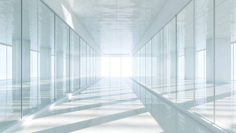 现代玻璃走廊图片