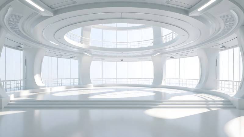未来感白色空间图片
