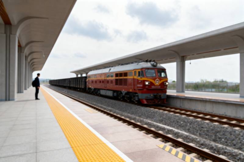 火车进站 一人候车图片