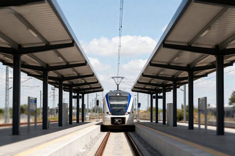 现代电车进站图片