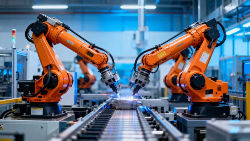 智能工厂机器人作业图片