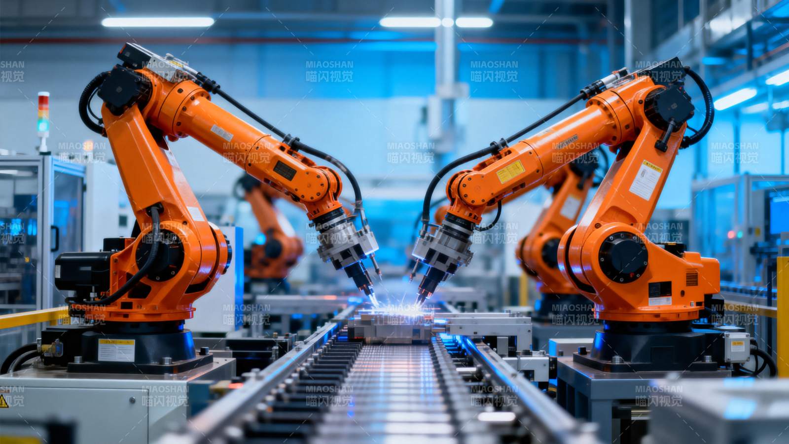 智能工厂机器人作业图片